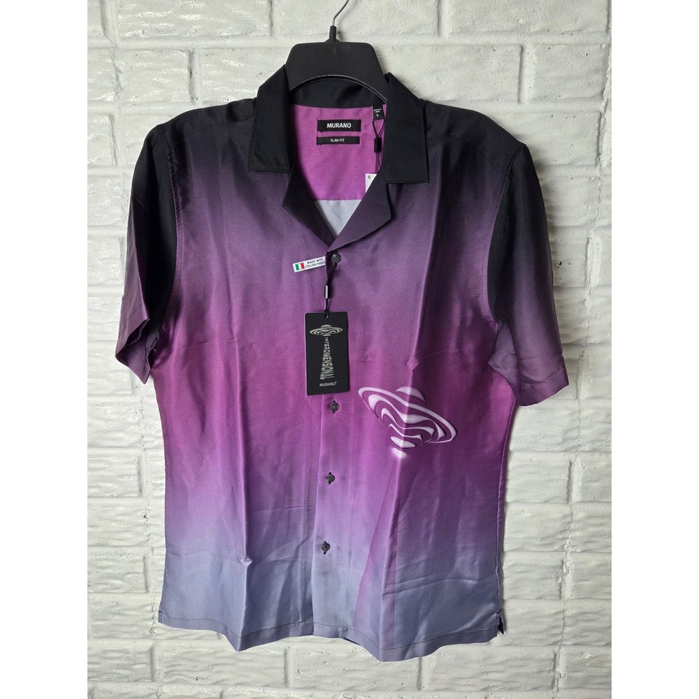 Murano Interdimensional UFO button up shirt Men's Large Slim Fit Ombre NWT